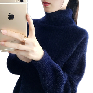 
Thickened turtleneck women's sweater for women's winter inner wear 2025 new mink velvet base shirt autumn and winter plush top