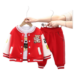 Handsome boys' three-piece suit in spring and autumn, suitable for ages 0 to 5 years old