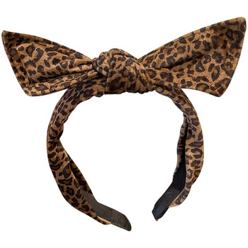 Unique leopard print three-dimensional bow wide-edged headband
