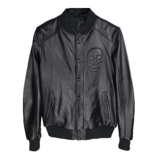 
Off-season pick-up! Lose money slim first-layer sheepskin genuine leather jacket men's jacket baseball uniform short style