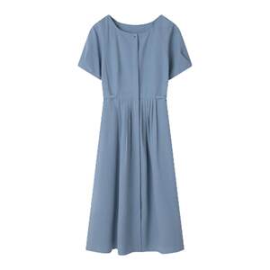 
solighter French lycel round neck short-sleeved shirt dress summer 2025 new waist-hugging long skirt