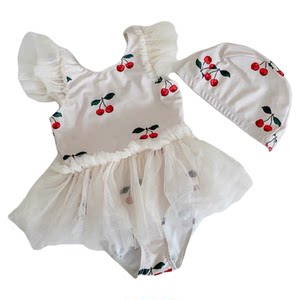 
Girls ins mesh swimsuit dress baby girl seaside swimsuit pants quick-drying little girl hot spring swimsuit beach suit