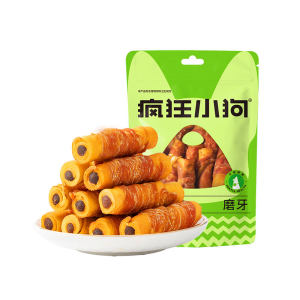 Crazy puppy grinding teeth rogue cowhide sandwich roll puppies small dog teddy Corgi pet snack cleaning teeth bone