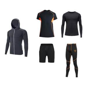 Lu Yifan fitness clothes men's high elastic sports suit basketball ice silk quick-drying gym running training suit summer