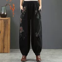 Этнические осенние ретро джинсы для отдыха, штаны для матери, этнический стиль, оверсайз, свободный крой