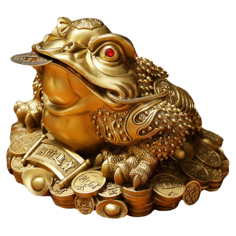 黃銅三足金蟾擺件開業禮品桌面創意祝福擺設簡約現代風格裝飾品