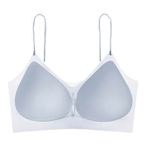 Herbal primary underwear for women with thin shoulder straps without marks in summer thin style, large breasts, small breasts, cool and non-steel bra