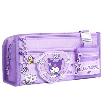 Genuine Sanrio Kurome 2025 New Super Hot Pencil Bag Stationery Box Girls Pencil Box High-Looking Large Capacity