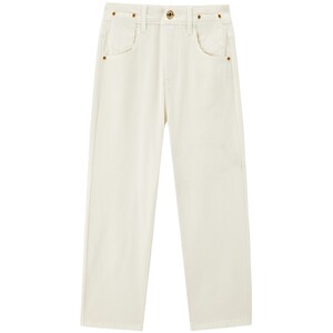 Peacebird Cool Nine-Point Jeans 26 Summer Narrow Straight Butt Lifting Pipe French Stick Slightly Flared White Jeans