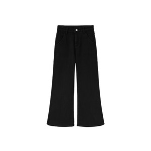 
Black micro-flare jeans for women in spring new large size fat mm elastic slim pear-shaped body wide-leg horseshoe pants