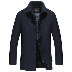 Master car autumn and winter men's pure cashmere coat mid -length dad dress trench coat middle -aged and elderly wool coat
