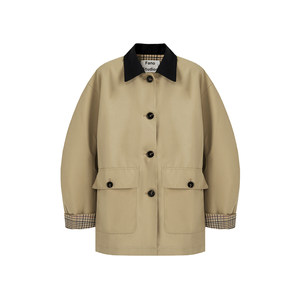 
Fano Bane style short windbreaker for women retro design 2025 autumn lapel contrasting silhouette jacket