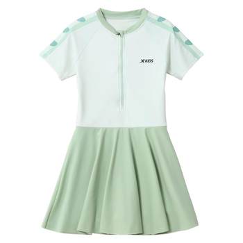 Xtep children's swimsuit girls' body dress style 2025 new style mid-large children's hot spring girls' split swimsuit
