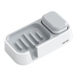 A non-soap soap dish with matching brush