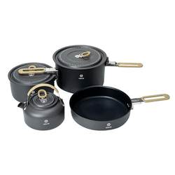 Ailuke Lighthouse Pot Set Outdoor Camping Special Cooking Tools Cooking Tools Non-stick Frying Pan Soup Pot Foldable Tableware