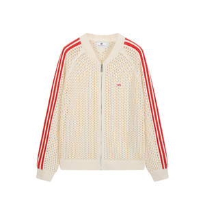 
NFL Super Bowl sports cardigan jacket American retro raglan line contrasting hollow sweater jacket