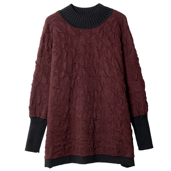 Boucherie Half Turtle Collar Loose Lazy Sweater 2025 Autumn New Korean Style Simple Versatile Large Size Knitted Top
