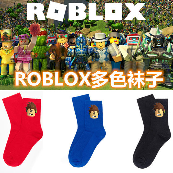 跨境游戏roblox袜子新款周边袜子男女秋冬糖果色中筒长袜