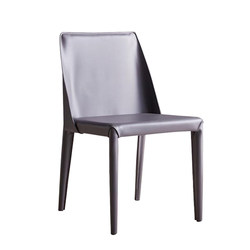 Nordic dining chairs for home use modern minimalist saddle leather chair