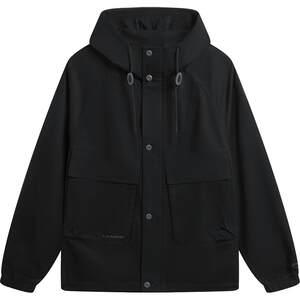 
Li Ning Jacket Men's 2026 Spring New Cardigan Parka Jacket Loose Hooded Workwear Casual Woven Sportswear