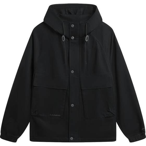 
Li Ning Jacket Men's 2026 Spring New Cardigan Parka Jacket Loose Hooded Workwear Casual Woven Sportswear