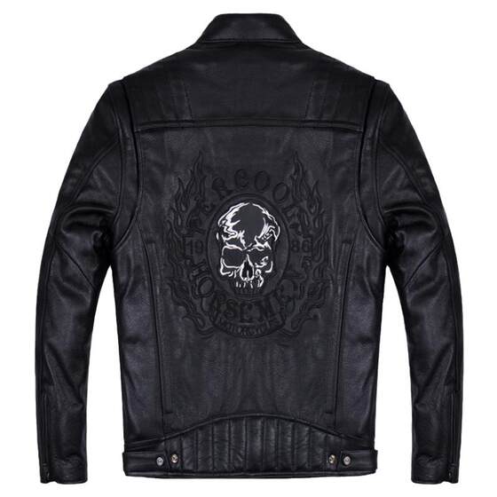 
Harley leather jacket men's motorcycle motorcycle jacket thick leather jacket embroidered skeleton leather leather jacket trendy