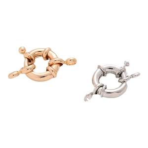 
14K gold round spring buckle handmade DIY pearl necklace finishing sailor buckle steering wheel buckle