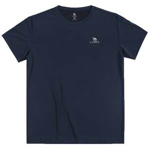 
Camel men's short-sleeved T-shirt men's top summer breathable middle-aged dad solid color round neck for outdoor sports quick-drying