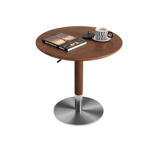 
Gujia Home Furnishing solid wood movable side table for small apartment lifting small round table office computer table leisure corner table