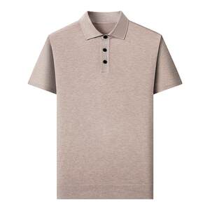 
Ordos pure wool short-sleeved T-shirt men's middle-aged half-sleeved knitted sweater lapel cashmere base POLO shirt