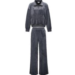 Only Ole Summer Retro Sports Velvet Sweatshirt Casual Straight Pants Suit For Women
