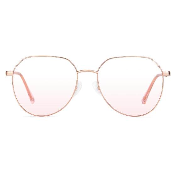 
Large frame blush myopia glasses for women can be equipped with a non-faced artifact on the Internet with large face showing small eyes frame
