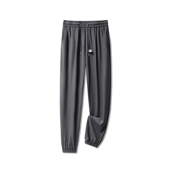 
Ice silk air-conditioning pants for men in summer, cool and quick-drying casual pants for men, loose and fat, extra large size for men
