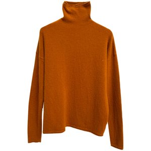 
Pumpkin orange turtleneck bottoming shirt for women, 2025 new autumn and winter thickened pile collar sweater knitted top