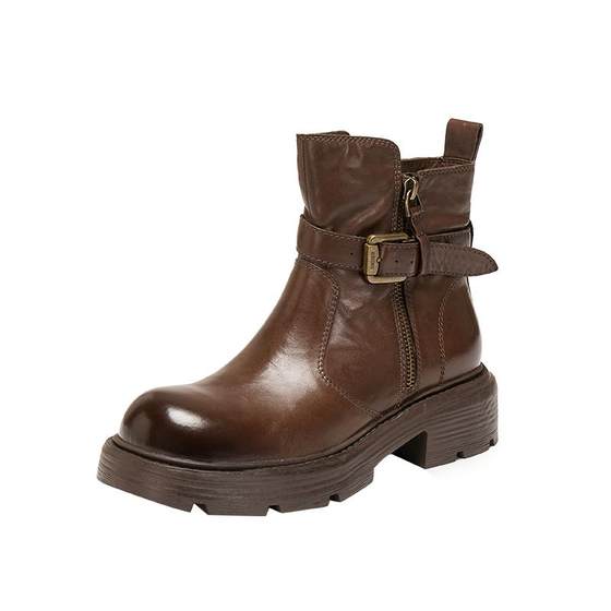 
Scatto's new British style brown work boots short boots thick sole increased fashion boots boots women's boots J5883DD5