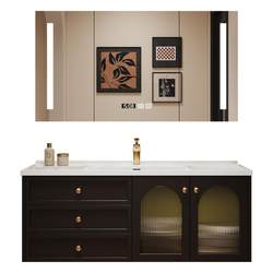 Oak bathroom cabinet Four Seasons Muge ceramic integrated basin