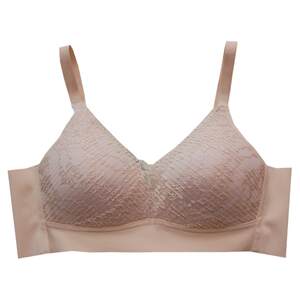 Natural latex girl's bra, light, light, free of breathability, lace border defense drops high school students underwear underwear

