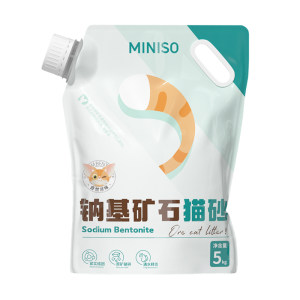MINISO Minato Mining Sand Cat Litter Dust-free Sodium-Based Deodorant Cat Litter Natural Ore 20 cm * 0.5kg Bentonite