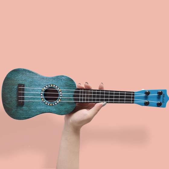 어린이의 작은 기타는 중형 우쿨렐레 시뮬레이션 악기, 남성 및 여성 아기 장난감을 연주할 수 있습니다.