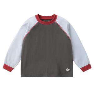 
Right European boy T-shirt girls bottom shirt long sleeve color-blocking pure cotton spring and autumn new children's clothing children's top spring clothes