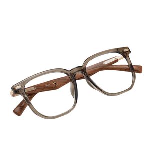 
Shawnlee Yin Haoyu Chinese restaurant same style square frame glasses frame wood grain retro glasses frame anti-blue light glasses for women