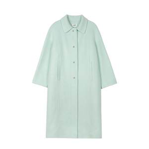 
LLANO outer seam double-sided woolen coat 80 wool woolen elegant temperament mid-length thick coat for women in autumn and winter