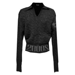 
Gods plan* God's plan original 2000S slogan V-neck POLO twist knitted sweater loose and slim for women