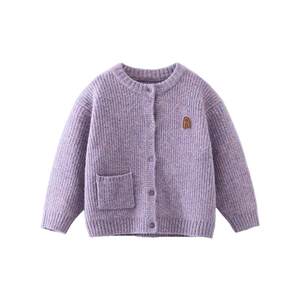 [Zhunma Fushang Wool Yarn] Qiqi Bear Baby Sweater Jacket Knitted Cardigan for Boys and Girls New Year Red Winter