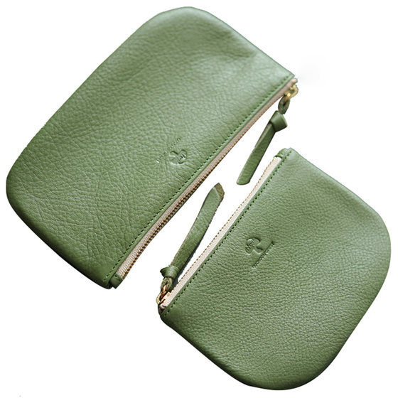 Women's leather coin purse cowhide zipper short small wallet literary long handbag small card bag mobile coin soft