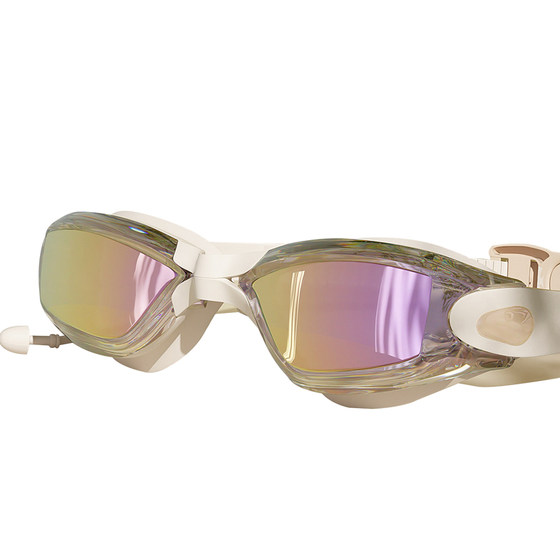 Pull-back swimming goggles for women with myopia, high-definition waterproof and anti-fog swimming goggles, diving equipment, professional racing swimming cap