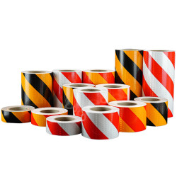 [Strong Reflection] Black, Yellow, Red and White Twill Warning Sticker