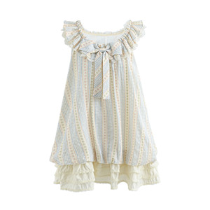 
Mori tribe sweet style sleeveless style flying sleeve bud dress women 2026 new pure cotton A-line skirt summer