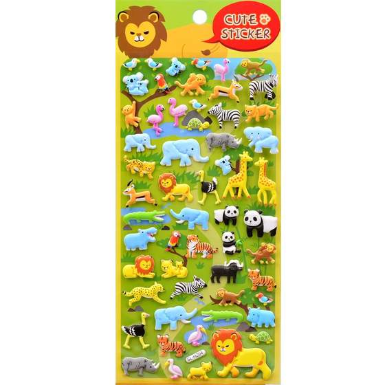 
Children's marine animal pattern sticker cute three-dimensional 3D bubble sticker baby boy girl reward sticker