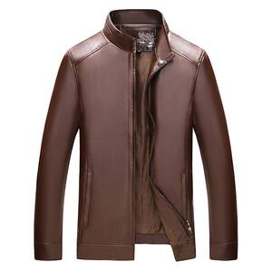 
2026 Spring Autumn and Winter Men's Leather Jacket New Black Jacket Round Neck Slim Korean Style Free Shipping Fashion Plus Velvet